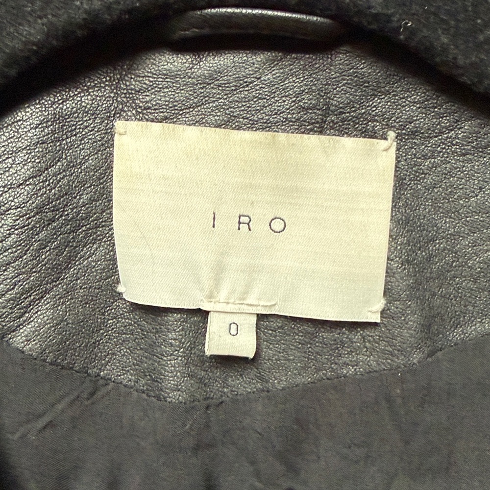 Iro Asheville Leather Moto Jacket - Black & Olive - Picture 6 of 6